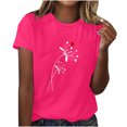 thumbnail image 1 of yievot Chemises pour Femmes Mode Manches Courtes Col Rond Impression de la Saint-Valentin Chandail Décontracté T-Shirt Hauts Chemise, 1 of 5