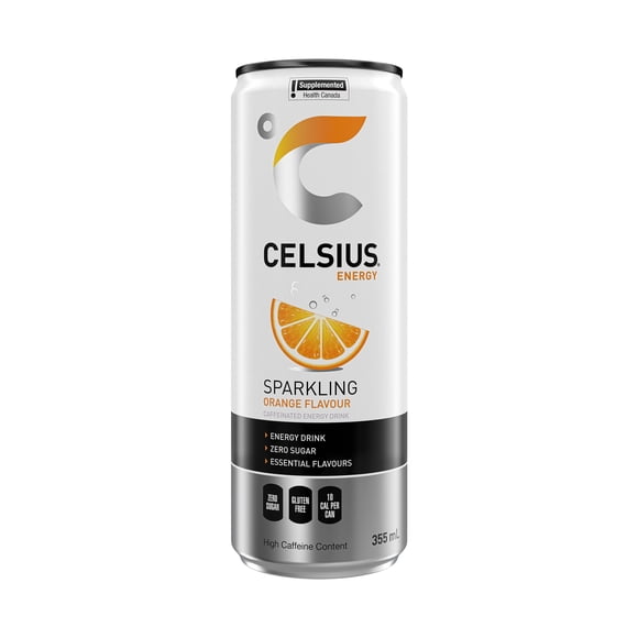 Celsius Orange Energy Drink 355 mL, Can