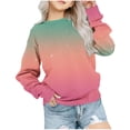 thumbnail image 1 of Yuyuzo Chandails en Molleton pour Filles Col Rond Manches Longues Décontracté Confortable Bloc de Couleur Pull d'Automne, 1 of 5
