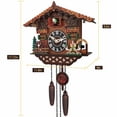 thumbnail image 4 of Cuckoo Clock, Traditional Chalet House Pendulum Wall Clock, Handcrafted Wooden Quartz Clock with Coo Coo Hourly Chime and Night Shut Off Sensor, Battery Powered for Living Room and Home Decor, 4 of 9