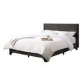 thumbnail image 1 of CorLiving Bellevue Upholstered Adult Queen Platform Bed Frame with Slats and Wide-Rectangle Panel Headboard - No Box Spring Required, 1 of 9