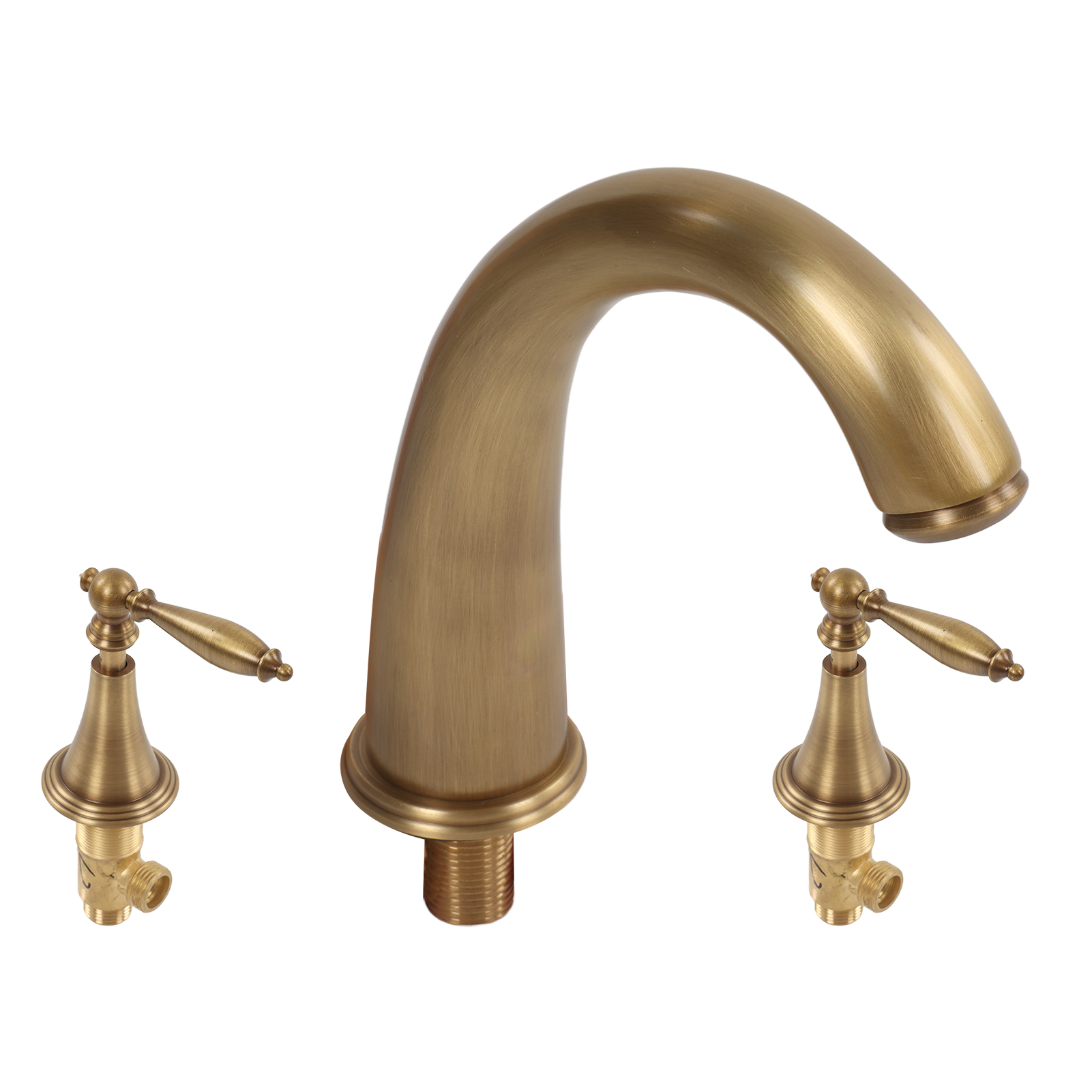 Double Handle Split Faucet G1/2 Sink Faucet Hot Cold Water Faucet Three Hole Basin Faucet European Style Basin Mixer Tap Copper For Bathroom Kitchen
