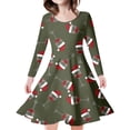 thumbnail image 1 of MIASHUI Robe de Fête Festive pour Filles avec Motif Enchanteur de Cerf et d'Arbre de Noël Vert Foncé, 6-7 Ans, 1 of 5