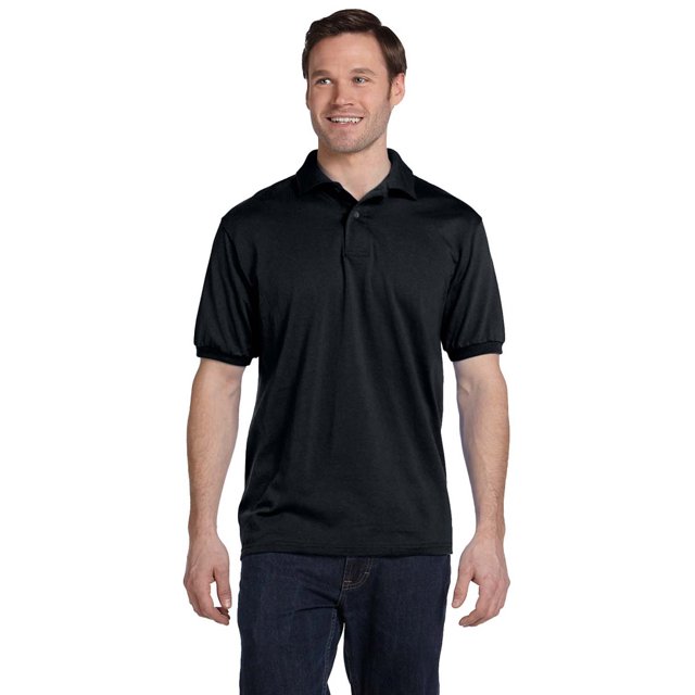 Hanes 054 EcoSmart Polo pour Hommes - Noir - 5TG