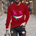 thumbnail image 2 of Haut Imprimé à la Mode pour Hommes avec Col Rond à Manches Longues et Visage Souriant Haut/chemise Impriméx, 2 of 4