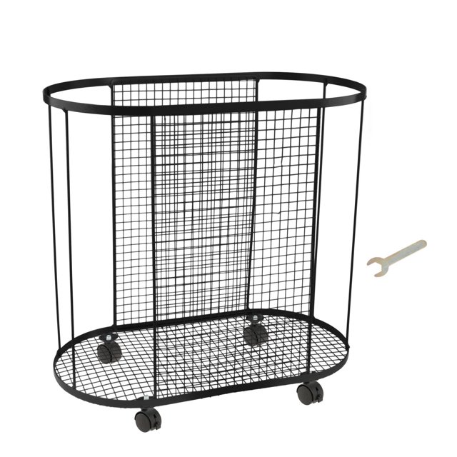 GROWTH TANK Yoga Mat Storage Rack Basket, Workout Equipment Home Gym Storage Rack with Wheels for Dumbbell Kettlebells Resistance Bands Black