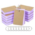 thumbnail image 1 of Unique Bargains 3.5' x 2' Blank Flash Cards with Rings Study Cards Index Cards Note Card Pre Hole Punched, Purple 500 Pack, 1 of 5