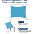 thumbnail image 2 of Voile d'Ombrage Rectangulaire Robuste avec Blocage UV pour Terrasse Extérieure, Jardin, Terrasse, Cour – 12x16 Pi, Résistante aux Intempéries, Installation Facile – Bleu, 2 of 9