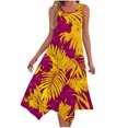thumbnail image 2 of Ovzne Robes d'Été pour Femmes 2025 Robe Femme Robes pour Femmes Sans Manches Col Rond à Cordon Décontractée à Volants Ligne A Robe Mini Robe pour Femmes Liquidation, 2 of 7