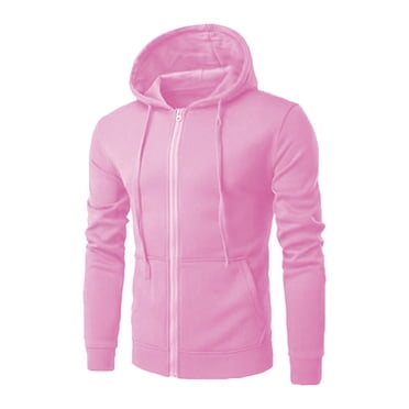 Pisexur Mens Hooded Jackets Drawstring Long Sleeve Zip Up Hoodie Casual Solid Color Hooded Sweatshirt Lightweight Outdoor Sport Coats with Pockets S-3XL