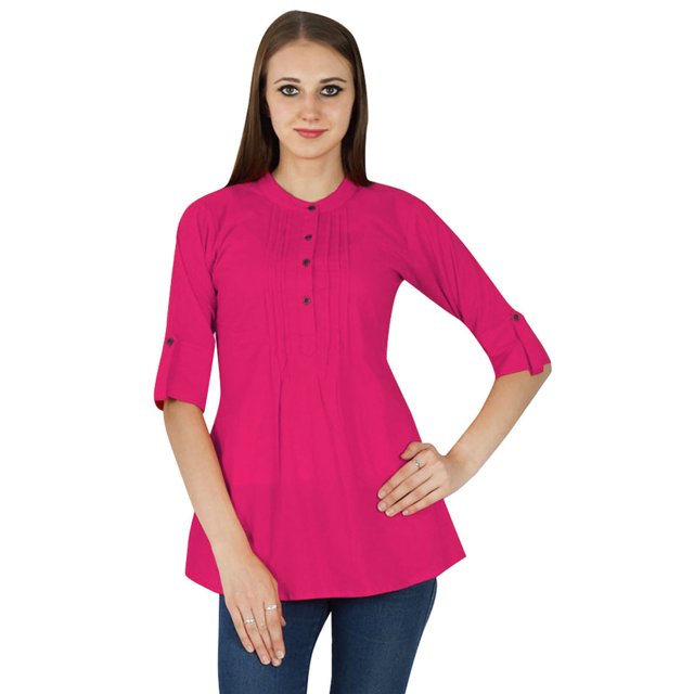Robe d'Été Bohème Haut Robe Tunique Femme Uni Coton Vêtements Porter
