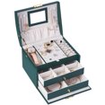 thumbnail image 4 of EGNMCR Jewelry Box With Lock And Mirror Jewelry Organizer Storage Case With 3-Layers Display For Earrings Bracelets Rings Watches,, 4 of 7