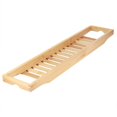 thumbnail image 2 of Multifunctional Bamboo Bathtub Tray Rack Wine Book Storage Shelf Shower Organizer Bathroom Supplies, 2 of 14