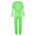 thumbnail image 5 of Mrat Spring Outfits for Women 2023 2 Piece Jogging Sets Solid Polyester Long Sleeve Sweatsuits Sets Two Piece Track Suits Drawstring High Waist Pants Set Comfy Outfits N-Green L, 5 of 5