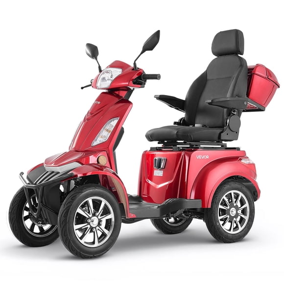 VEVOR Heavy Duty 4-Wheel Mobility Scooters for Seniors & Adults, 500lbs Capacity, 21.5 Miles 3-Speed Long Range, 1000W All Terrain Electric Recreational Scooter Wheelchair