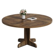 47 Inch Round Dining Table for 4-6, Modern Kitchen Table with 1.18" Thick MDF Top