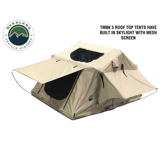 Overland Vehicle Systems Tent 18119933 TMBK; Car Top; Polyester Cotton Canvas; With Windows; With Rain Fly; 3 Person Capacity