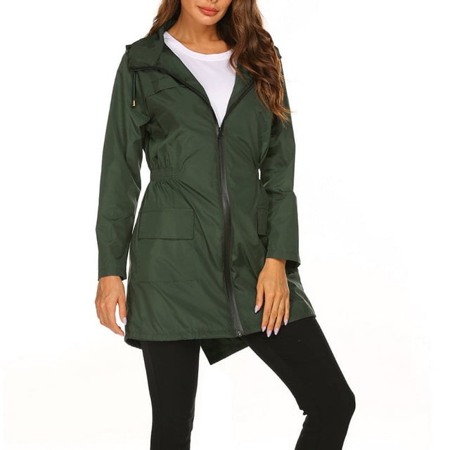 CHUANK Veste de Pluie Imperméable Légère pour Femmes avec Capuche