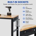 thumbnail image 3 of BeesClover Height Adjustable Workbench, Industrial Work Table, Heavy-Duty Workbench, 48" Garage Work Table with 1" Thick Oak Top & 2000 LBS Capacity, for Workshop, Office, Home, 3 of 7