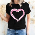 thumbnail image 1 of Pisexur T-shirt de la Saint-Valentin Haut T-shirt de la Saint-Valentin pour Femme Amour Imprimé T-shirt à Manches Courtes Haut à Manches Courtes Col Rond Haut/chemise, 1 of 5
