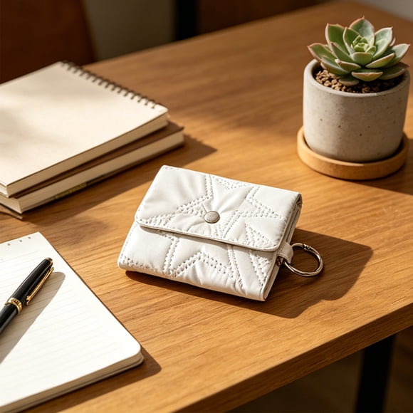 RuiJiao Étui d'Écouteurs Bluetooth Matelassé Simple à Étoiles, Mini Porte-Monnaie à Bouton-Pression, Petit Sac Bandoulière Léger pour Écouteurs de Filles, Cosmétique, Petit Gadget de Rangement
