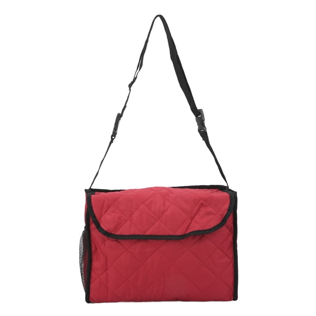 Walker Hanging Bag, Large Capacity Waterproof Wheelchair Bag Lightweight For Trolley Wine Red