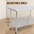 thumbnail image 4 of BeesClover Stainless Steel Table for Prep & Work with Backsplash, Kitchen Heavy Duty Table with Adjustable Under Shelf and Foot for Restaurant, Home and Hotel, 4 of 6