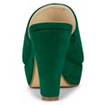 thumbnail image 3 of BLISSFUL STEP Sandales à Talons Épais à Plateforme à Bout Ouvert pour Femmes Vert 7,5, 3 of 7