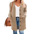 thumbnail image 3 of MesaSe Womens Long Sleeve Cable Knit Cardigan Sweaters Open Front Fall Outwear Coat, 3 of 8