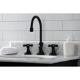 thumbnail image 2 of Kingston KS2980AX Robinet de Lavabo à Large Diffusion de 8 Po avec Bonde en Laiton, Noir Mat, 2 of 3