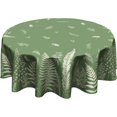 thumbnail image 1 of 60Inch Spring Leaf Round Tablecloth Sage Green Fern Herb Botanical Table Cover Farmhouse Style Wild Plant Stain Resistant Circle Table Cloth for Kitchen Dining Picnic Party Decor, 1 of 6