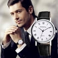 thumbnail image 1 of Classic Roman Numeral Dial Men's Wristwatch with Calendar Function and Trendsetting Leather Strap for, 1 of 4