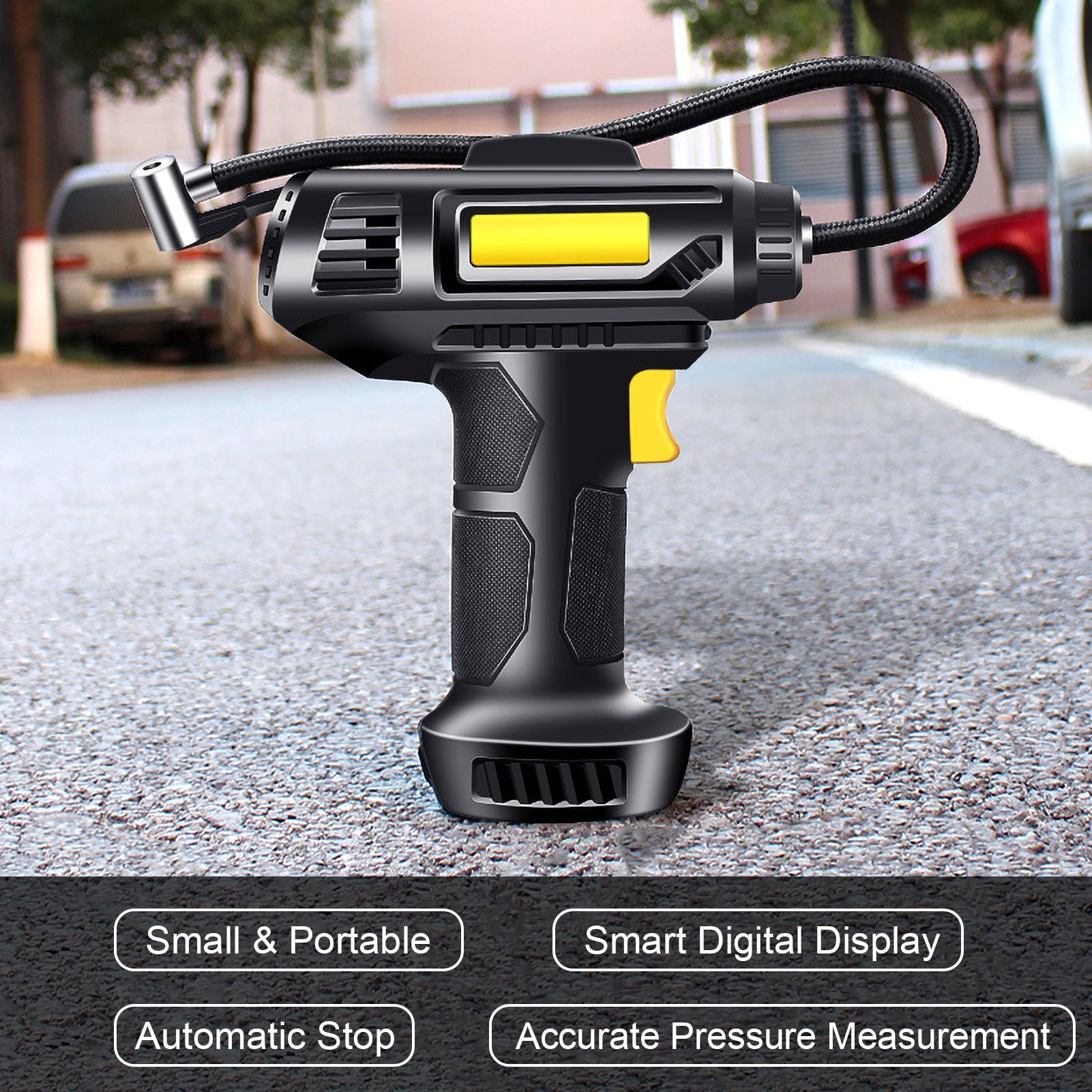 Inflating Machine,4000mah Tire Inflator Inflatables Tire Inflator Handheld Bike Balls And Air Compressor With Inflator Handheld Pump Display Car Bike Compressor With Display Car Bike Balls Zdhf Dsfen