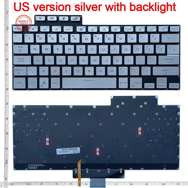 Clavier Anglais US pour ASUS ROG Zephyrus ROG Huan 16 G16 GA503 GA503Q GA503QR GA503QS Huan 15 G15 GU603 GU603H avec Rétroéclairage US Argent