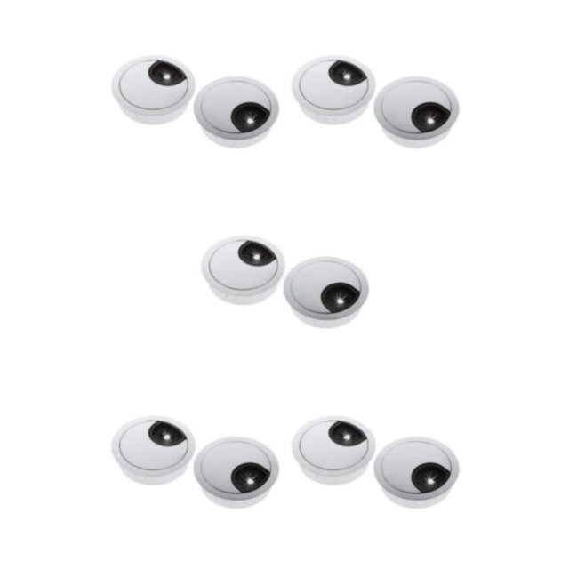 Thinsony 2Pcs 60mm Ordinateur Table de Bureau Cache Passe-Fils Trou de Câble Argent 5Set