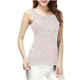 thumbnail image 2 of Nouvelle Sortie, Débardeur à Paillettes Patchwork pour Femme, Col Rond, Coupe Ajustée, à la Mode, Décontracté, Tenue de Tous les Jours, Haut Stylé Essentiel à la Garde-Robe/polyester, Blanc, Sopatenor, 2 of 9