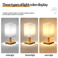 thumbnail image 4 of Desk Lamps for Bedroom,Bedside Table Lamp for Bedroom,Table Lamp for Bedroom 3 Way Dimmable Nightstand Lamp with Round Flaxen Fabric Shade for Living Room Office Dorm,Solid Wood,LED Bulb Included, 4 of 9