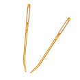 thumbnail image 2 of 2pcs Aluminium Large-eye Bent Tip Tapestry Darning Needles Knitting Golden, 2 of 9