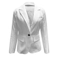 thumbnail image 4 of Grrvtrz Womens One Button Blazer Lightweight Office Work Suit Jacket Stretch Lapel Collar Long Sleeve Jacket with Pockets, 4 of 5