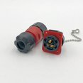 thumbnail image 2 of CNLINKO 3 Pin Power Industrial Circular Connector, Male Plug & Female Panel Mount Receptacles Socket Jack, Outdoor Waterproof IP67, AC DC, 2 of 2