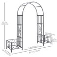 thumbnail image 3 of Outsunny 6.8ft Decorative Metal Garden Arch with 2 Planter Boxes Outdoor, 3 of 10