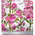 thumbnail image 3 of oneOone Georgette Viscose Fabric Leaves & Pink Floral Panel Printed Craft Fabric BTY 42 Inch Wide, 3 of 3