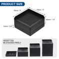 thumbnail image 2 of Unique Bargains 4.3Inch Furniture Risers Square Bed Lifters Adjustable Stackable Couch Riser, Black 4 Pack, 2 of 7