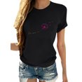 thumbnail image 1 of Innerwin Hauts Imprimé Pissenlit T-Shirts pour Femmes Vacances Col Rond Vintage Noir G, 1 of 2
