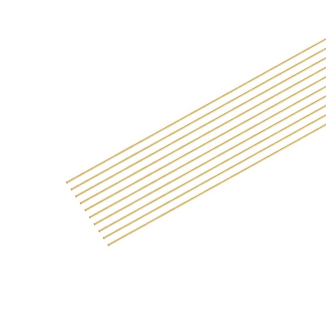 Unique Bargains 0.2mm x 200mm,Brass Round Wire,Assorted Half Hard Wire for Jewelry Making,10Pack