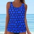 thumbnail image 2 of Gibobby Two Piece Tankini Bathing Suits for Women One Shoulder Swim Top with Bottom Swimsuits(Blue,XXL), 2 of 7