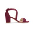 thumbnail image 3 of BLISSFUL STEP Women's Solid Color Open Toe Cross Strap Mid Chunky Heel Sandals, 3 of 7