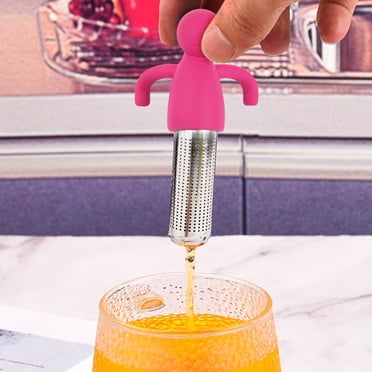 Yhmxh Kitchen Gadgets Cooking Gadgets Kitchen Gifts Human Shaped Tea Filter Tea Making Machine Stainless Steel Tea Glass Tea Making Machine Tea Filter Creative Tea Glass Silicone tea infuser