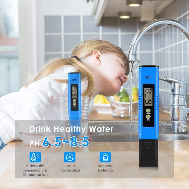 PH Mètre, Testeur de PH Numérique, Gamme de Test de PH 0-14, Stylo de Test de PH, Kits de Test d'Eau pour Boire de l'Eau