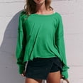 thumbnail image 2 of Timegard Womens Tops Drop Shoulder Backless Cutout Tops Fall Casual Loose Comfy Cropped Blouse Tee, 2 of 9